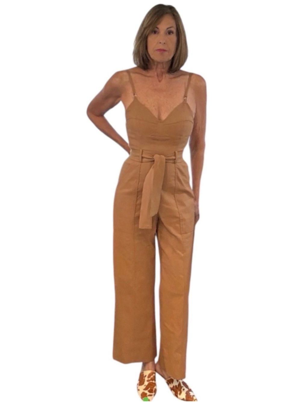 A.L.C. Mila Tan Jumpsuit, Noisette - Picture 3 of 7
